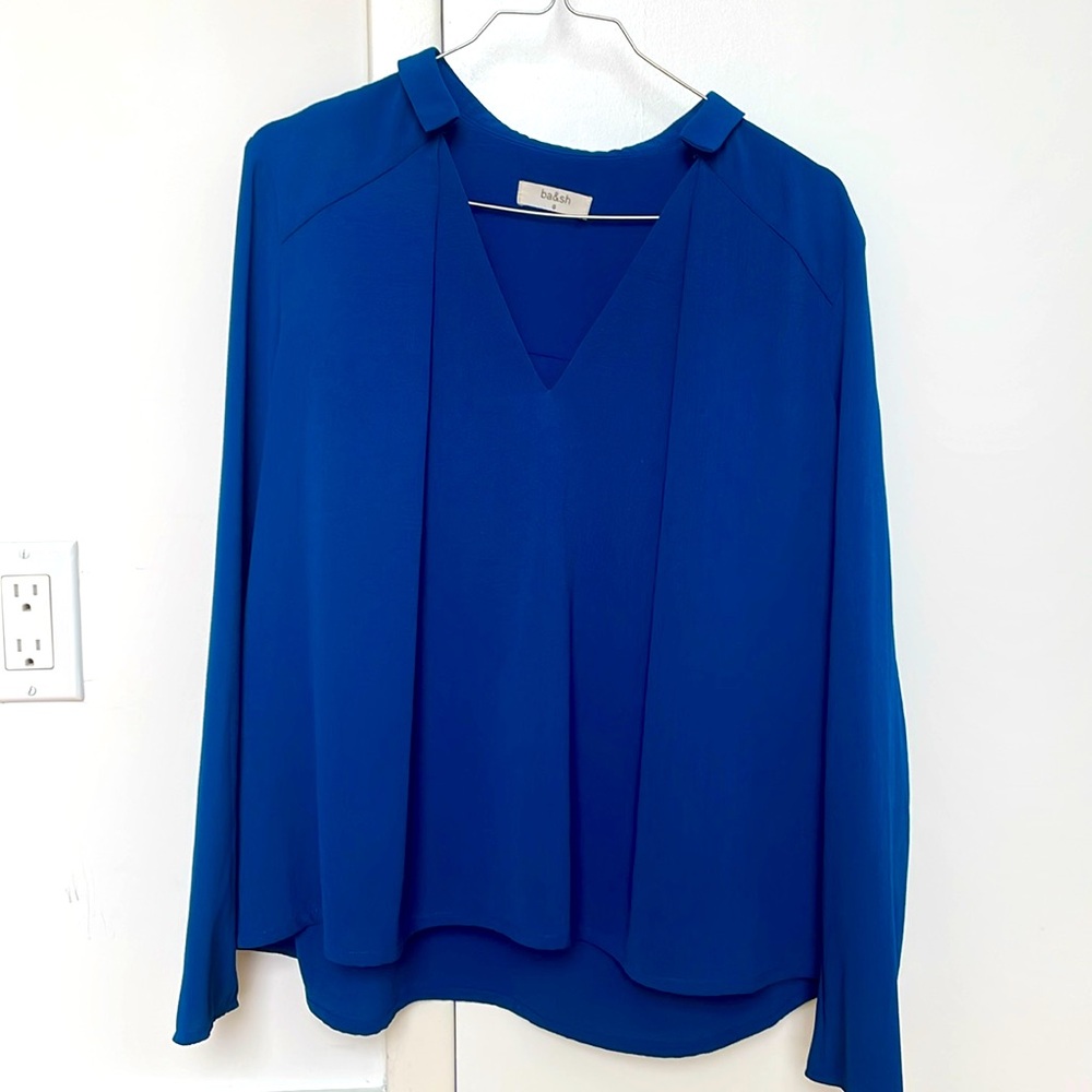 ba&sh blue long sleeve blouse